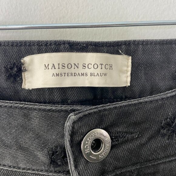 Scotch & Soda Swiss Dots Jeans Slim Fit Boyfriend Off Black Size 25 - Picture 7 of 9